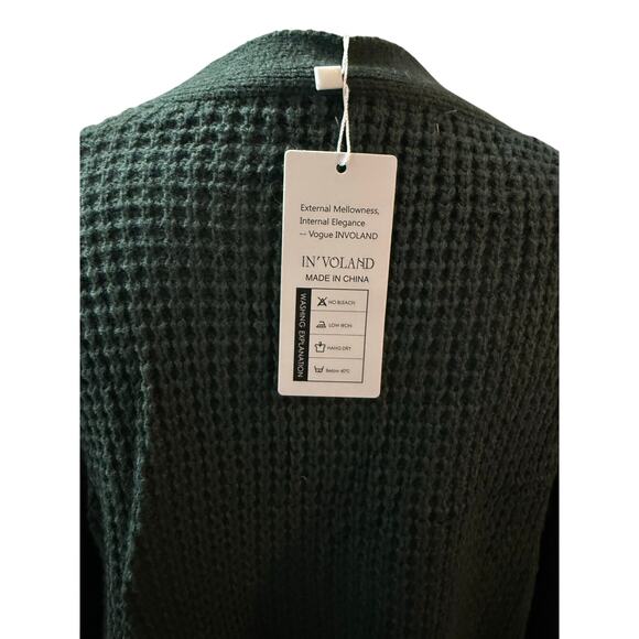 In’Voland Olive Green Waffle-Knit Button Front Cardigan Sweater
Size 20W - Picture 3 of 7
